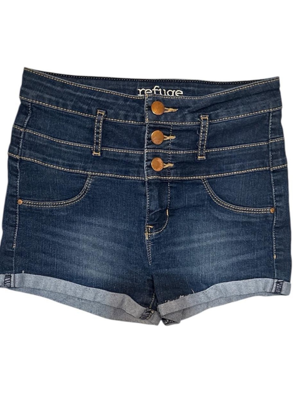 Denim Mini Button Up Shorts
